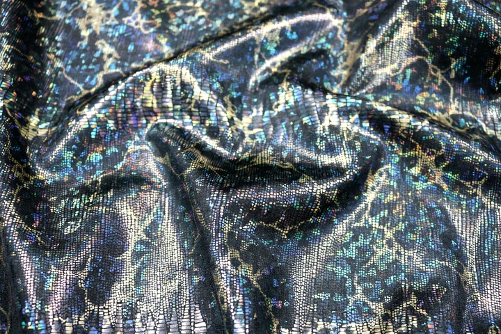 Foil Effect Reptile Hologram Lycra - Colour As Seen