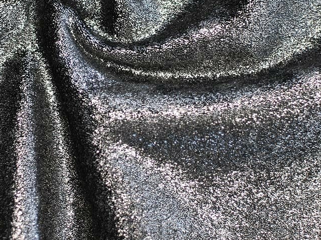 Frosted Metallic Stretch Velvet - Black/metallic Silver