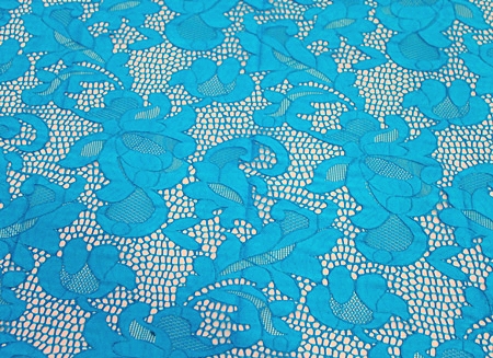 Geometric Stretch Lace - Turquoise