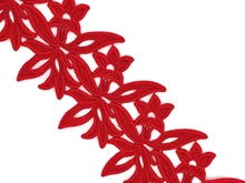 Georgina Guipure Lace Ribbon - Flamenco Red