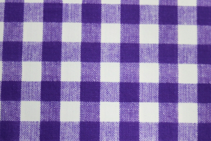 14mm Gingham Lycra - White/Purple