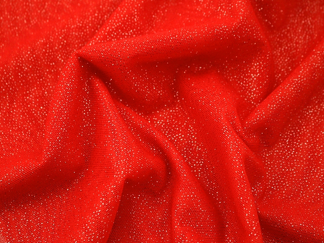 Glitter Stretch Net - Flamenco Red