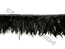 10cm-15cm Hackle Full Feather Fringe (1m pc.) - Oil Black