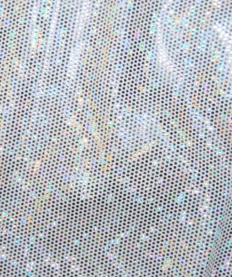 Ice Chip Hologram Lycra - White/Silver Hologram