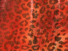 Leopard Metallic Lycra - Brick Red/Red/Metallic Red