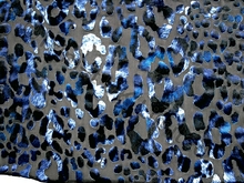 Leopard Burnout Stretch Velvet - Black/Ocean Blue