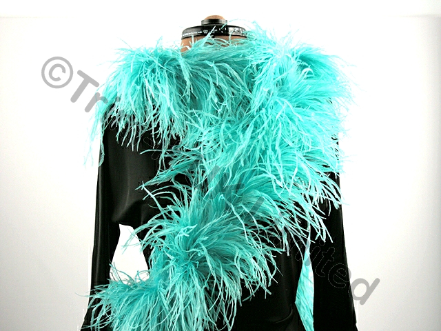 Luxury 5 Ply Ostrich Boa - Aqua