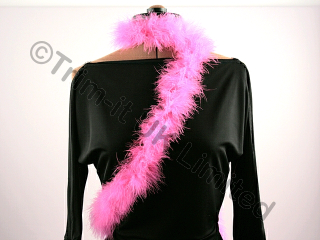 Marabou Feather Trim(Boa=Approx.2 metre piece) - Neon Cerise