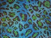 Multi Hologram leopard Lycra - Barbados/Flo.Emerald/Black