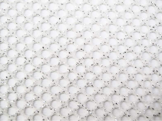 metallic Spandex 3mm Fishnet - White/Metallic Silver