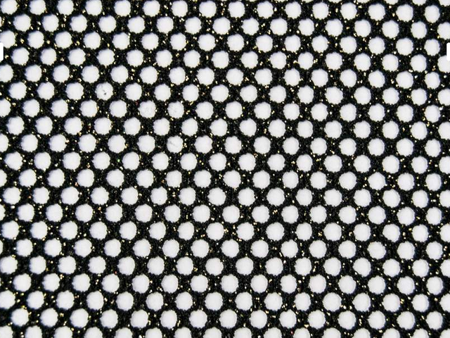 metallic Spandex 3mm Fishnet - Black/Metallic Gold