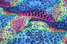 Peacock Metallic Lycra - Multi-coloured