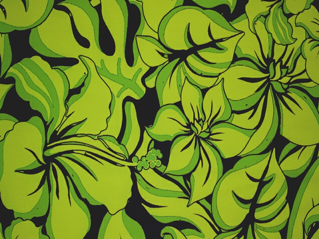 Poppy Lycra - Tropic Lime/Black