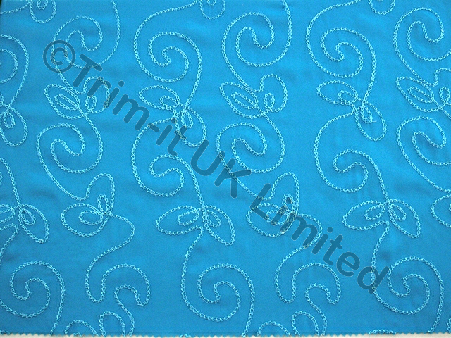 Pirouette Embroidered Superflo Georgette SALE - Turquoise