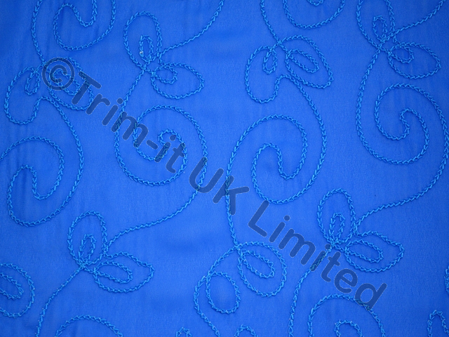 Pirouette Embroidered Superflo Georgette SALE - Electric Blue