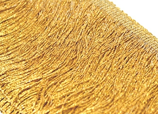 Stretch Top Metallic Rayon Fringe 15cm - Metallic Gold