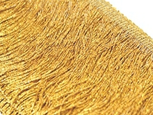 Stretch Top Metallic Rayon Fringe 15cm - Metallic Gold