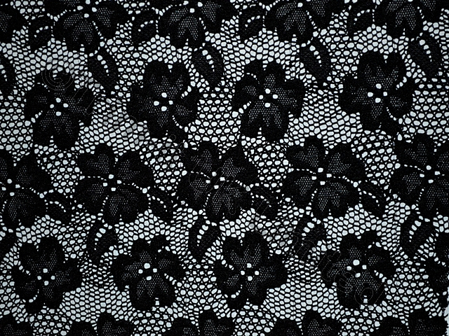 Raised Flower Lace SALE 50% OFF WAS 25 NOW - Black