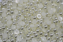 Round Half Pearls 10mm Plain Colours - Ivory