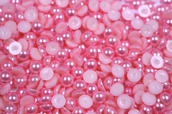 Round Half Pearls 10mm Plain Colours - Neon Candy