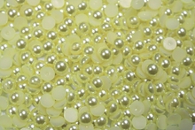 Round Half Pearls 10mm Plain Colours - Camelia