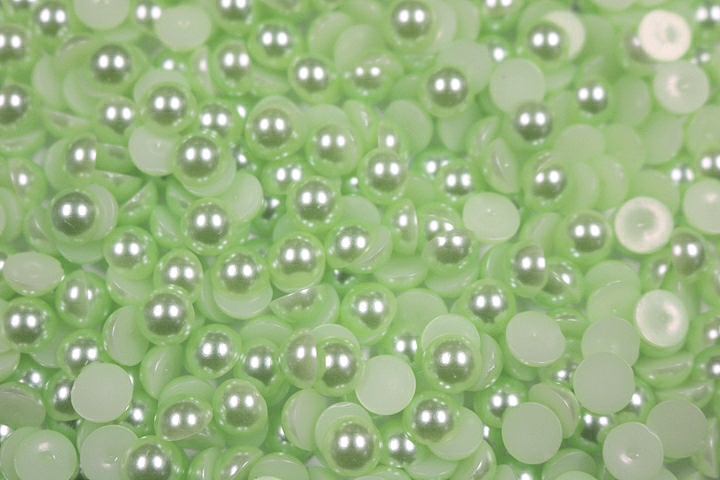 Round Half Pearls 10mm Plain Colours - Spearmint