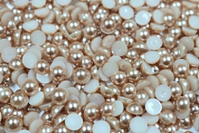 Round Half Pearls 10mm Plain Colours - Nude