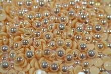 Round Half Pearls 10mm AB Colours - Mango AB