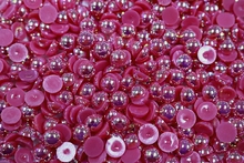 Round Half Pearls 10mm AB Colours - Rasberry AB