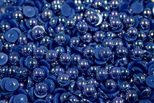 Round Half Pearls 10mm AB Colours - Ocean Blue AB