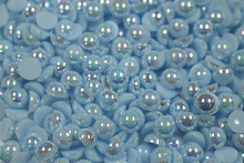 Round Half Pearls 10mm AB Colours - Light Sapphire.AB