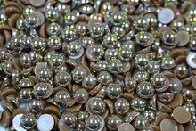 Round Half Pearls 10mm AB Colours - Latin Tan AB