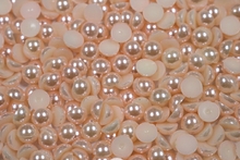 Round Half Pearls 10mm Plain Colours - Light Peach