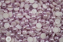 Round Half Pearls 10mm Plain Colours - Light Amethyst