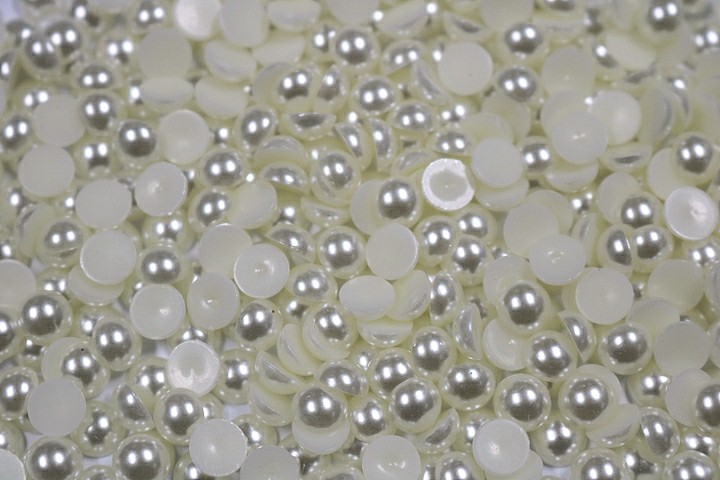 Round Half Pearls 6mm Plain Colours - Ivory