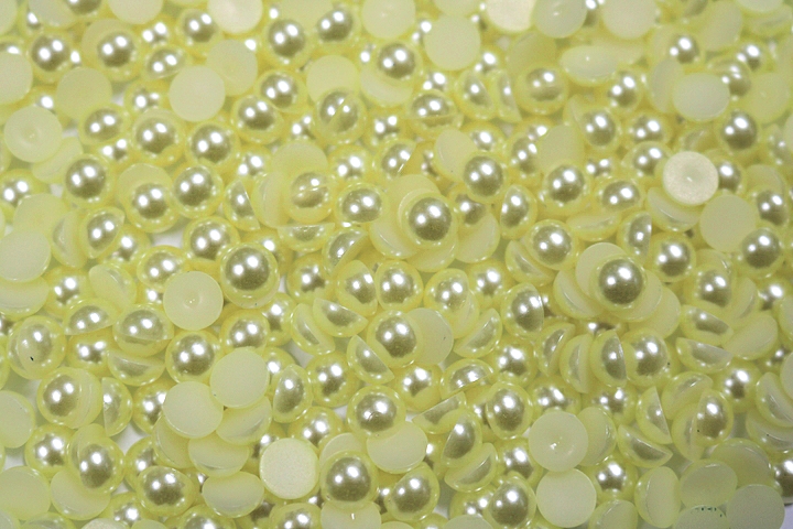 Round Half Pearls 6mm Plain Colours - Camelia