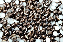 Round Half Pearls 8mm Plain Colours - Brown