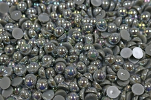 Round Half Pearls 8mm AB Colours - Grey AB