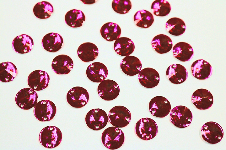 Round Pointed 10mm Coloured resin Stones - Electric Pink