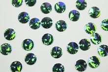 Round Pointed 10mm Coloured AB resin Stones - Emerald AB