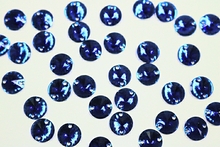 Round Pointed 10mm Coloured resin Stones - Bright Sapphire