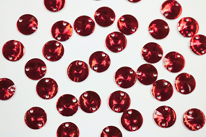 Round Pointed 10mm Coloured resin Stones - Light Siam