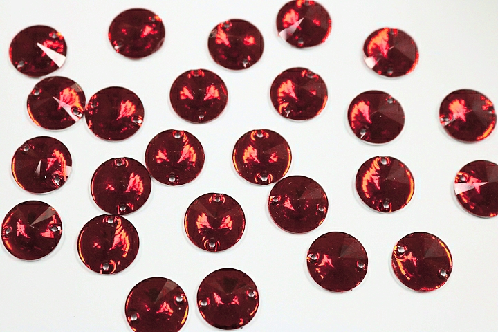 Round Pointed 14mm Coloured resin Stones - Light Siam