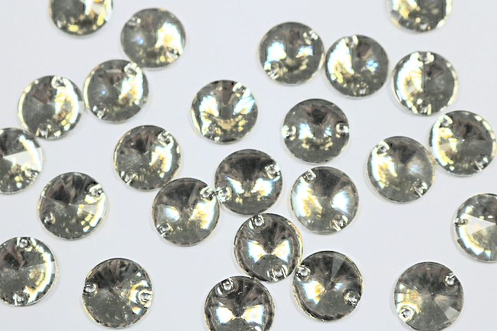 Round Pointed 14mm Coloured resin Stones - Golden Shadow