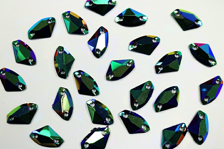 Galactica 14x9mm Coloured AB resin Stones - Blue Verdigris AB(Jet AB)