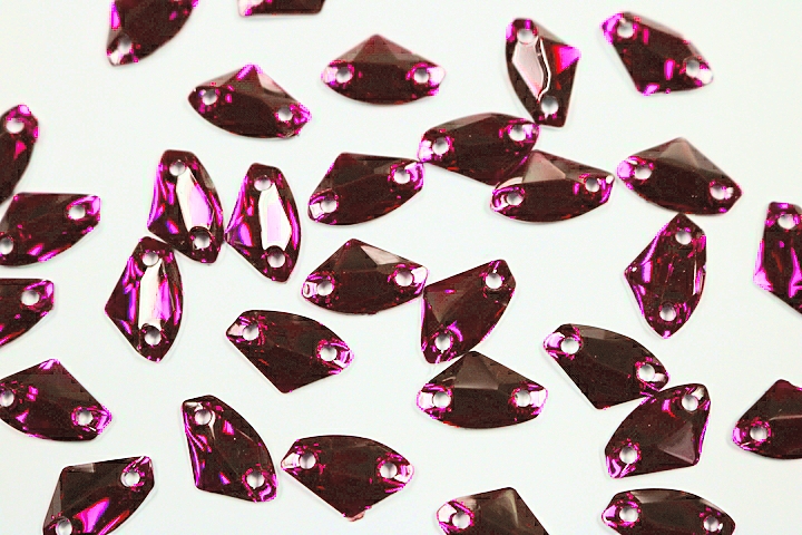 Galactica 14x9mm Coloured resin Stones - Deep Fuchsia