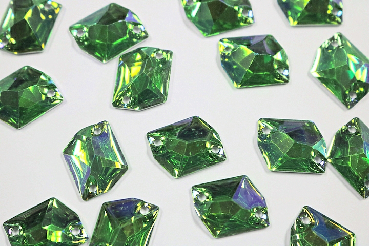 Cosmic 20x16mm Coloured AB resin Stones - Peridot AB