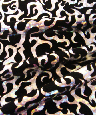 Sabre Metallic Lycra - Black/Silver Hologram