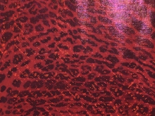 Savannah Animal Print Hologram Lycra - Red/Black