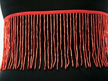 Elastic Top 10cm Long Bead Fringe - Light Siam